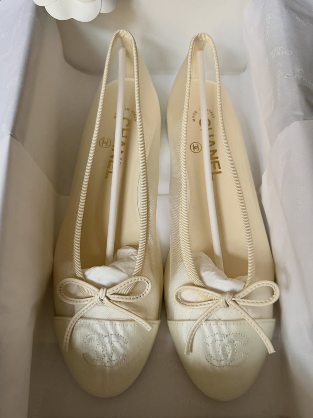 Chanel 26P Ivory Mesh Flats | Size 37 - Picture 4 of 16